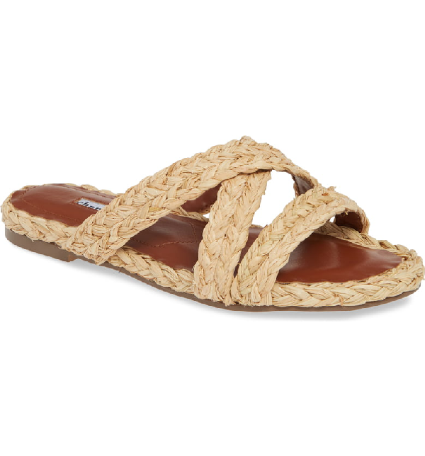 raffia slide sandals