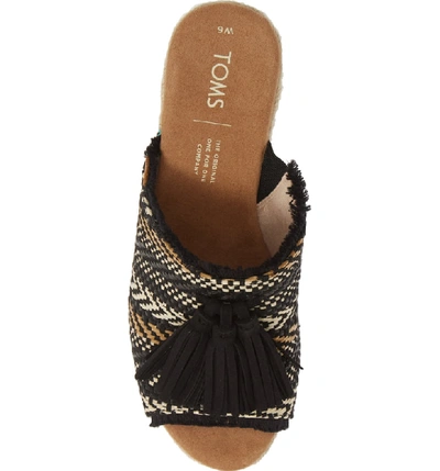 Shop Toms Junie Slide Sandal In Black Geometric Fabric