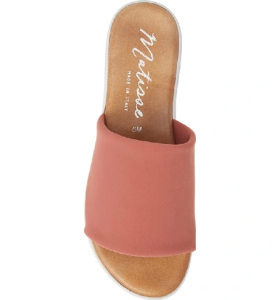 Shop Matisse Paradise Slide Sandal In Rose Calf Hair