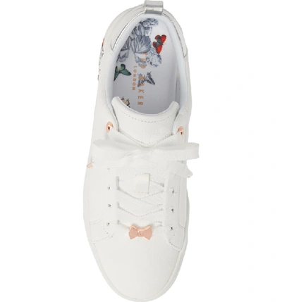 Shop Ted Baker Mispir Print Lace-up Sneaker In White/ Narnia Leather
