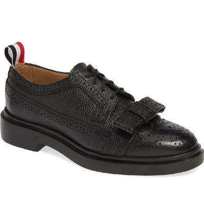 Shop Thom Browne Bow Brogued Oxford In Black