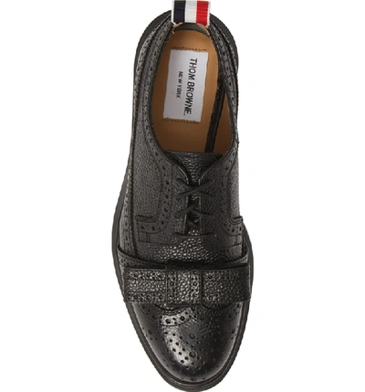 Shop Thom Browne Bow Brogued Oxford In Black