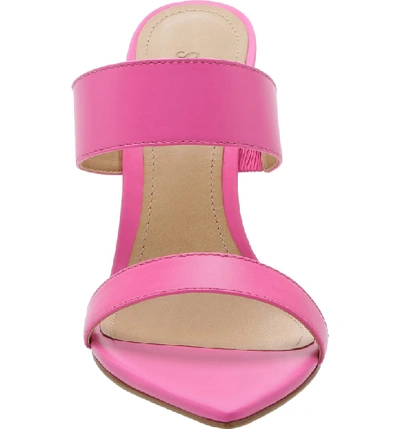 Shop Schutz Soraya Wedge Slide Sandal In Neon Pink Nappa Leather