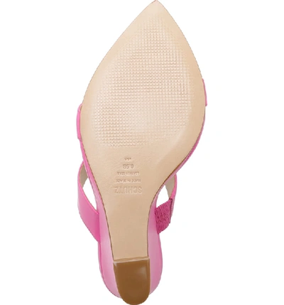 Shop Schutz Soraya Wedge Slide Sandal In Neon Pink Nappa Leather