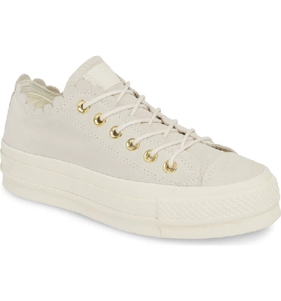 Converse Chuck Taylor All Star Frilly Scallop Platform Sneaker In Egret/  Gold/ Egret | ModeSens