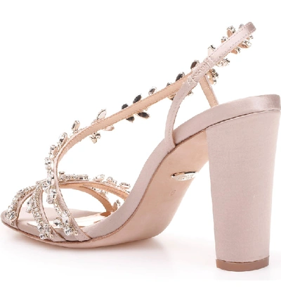 Shop Badgley Mischka Felda Sandal In Beige Satin