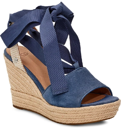 Ugg Shiloh Wedge Sandal In Desert Blue | ModeSens