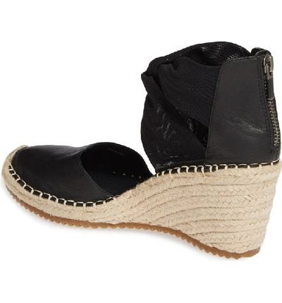 Shop Eileen Fisher Wallis Espadrille Wedge In Black Leather