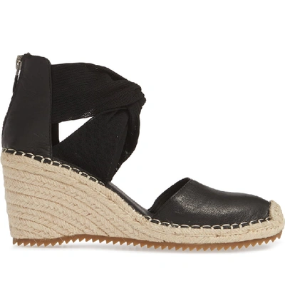 Shop Eileen Fisher Wallis Espadrille Wedge In Black Leather