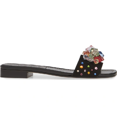 Shop Donald Pliner Tropa Slide Sandal In Black Suede