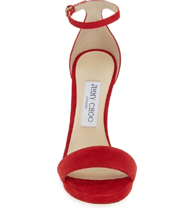 Shop Jimmy Choo Misty Platform Sandal In Red Suede