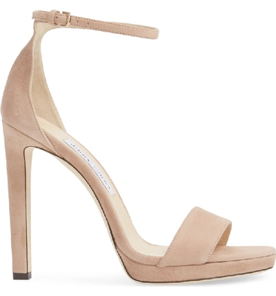 Shop Jimmy Choo Misty Suede Platform Sandal In Ballet Pink