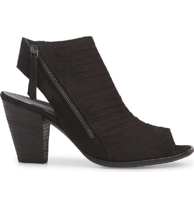 Shop Paul Green 'cayanne' Leather Peep Toe Sandal In Black Suede