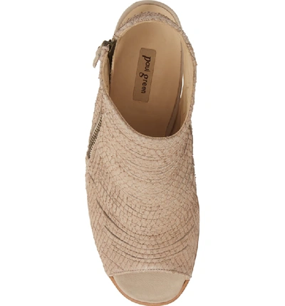 Shop Paul Green 'cayanne' Leather Peep Toe Sandal In Taupe Snake Print