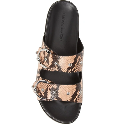 Shop Rebecca Minkoff Vachel Slide Sandal In Rosewood Leather