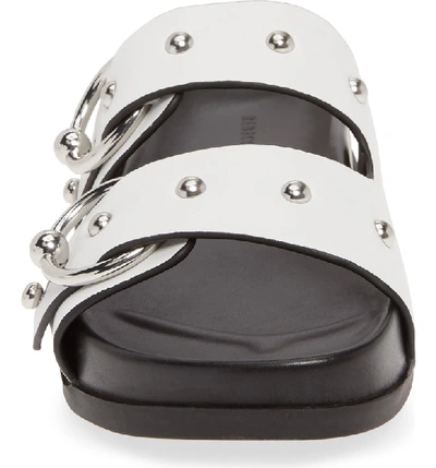 Shop Rebecca Minkoff Vachel Slide Sandal In Optic White Leather