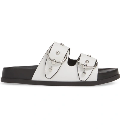Shop Rebecca Minkoff Vachel Slide Sandal In Optic White Leather