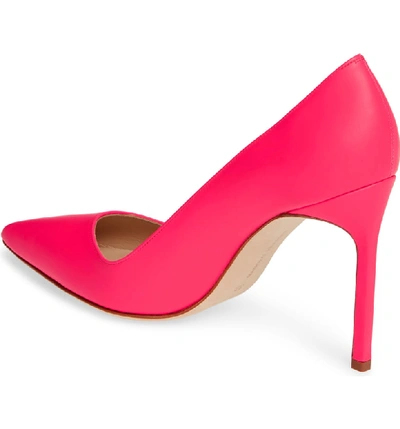 Shop Manolo Blahnik 'bb' Pointy Toe Pump In Hot Pink Patent