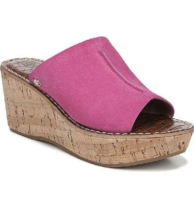 Shop Sam Edelman Ranger Platform Sandal In Retro Pink Suede