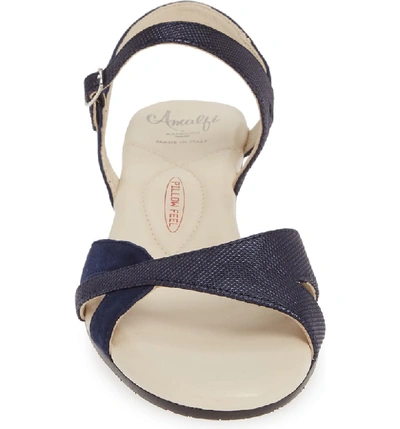 Shop Amalfi By Rangoni Milazzo Strappy Wedge Sandal In Navy Leather