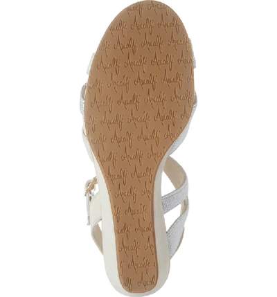 Shop Amalfi By Rangoni Milazzo Strappy Wedge Sandal In White/ Bone Leather