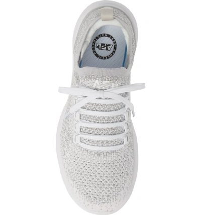 Shop Apl Athletic Propulsion Labs Techloom Breeze Metallic Knit Running Shoe In Metallic Silver/ White/ Ombre