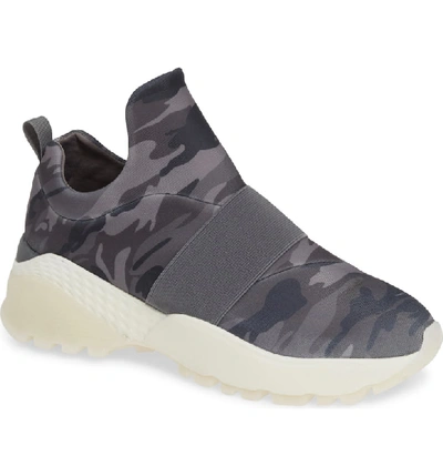 Shop Jslides Slip-on Sneaker In Grey Camo Fabric