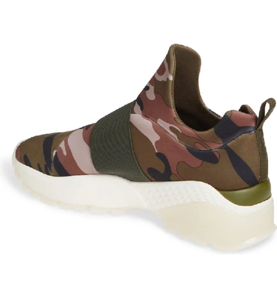 Shop Jslides Slip-on Sneaker In Green Camo Fabric