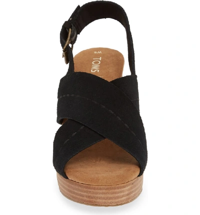 Shop Toms Ibiza Platform Slingback Sandal In Black Suede