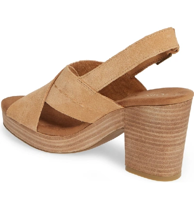 Shop Toms Ibiza Platform Slingback Sandal In Honey Suede