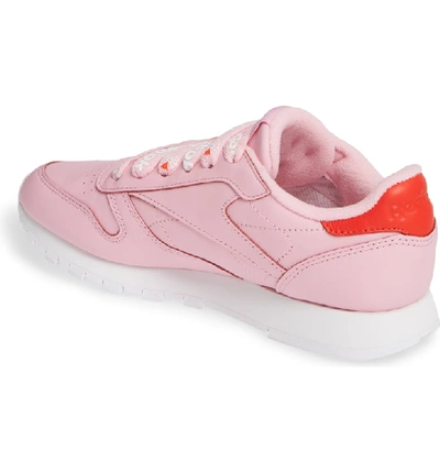 Shop Reebok Classic Leather Sneaker In Charming Pink/ Red/ White