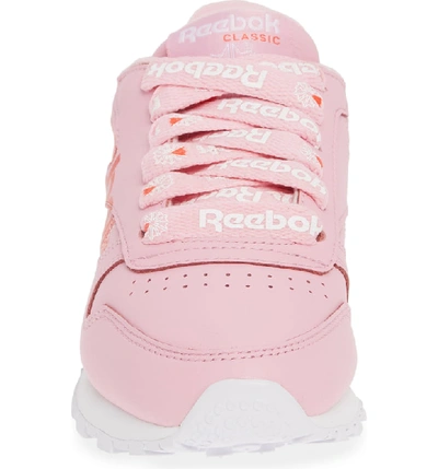Shop Reebok Classic Leather Sneaker In Charming Pink/ Red/ White