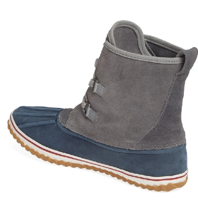 Shop Sperry Schooner Duck Boot In Grey/ Navy Suede