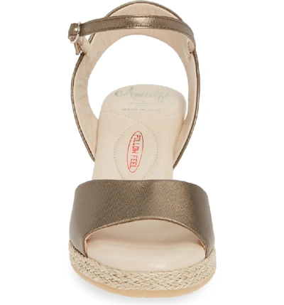 Shop Amalfi By Rangoni Leonardo Espadrille Wedge Sandal In Pewter Leather