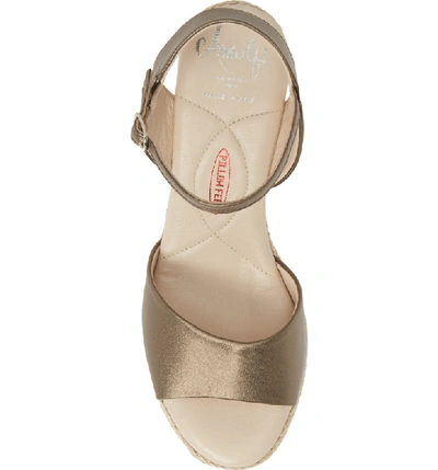 Shop Amalfi By Rangoni Leonardo Espadrille Wedge Sandal In Pewter Leather