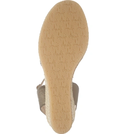 Shop Amalfi By Rangoni Leonardo Espadrille Wedge Sandal In Pewter Leather