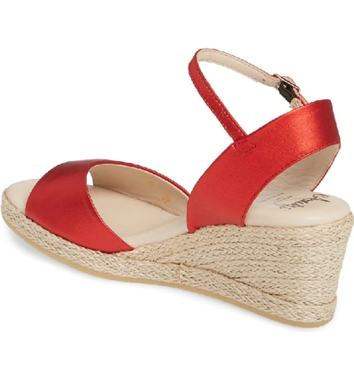 Shop Amalfi By Rangoni Leonardo Espadrille Wedge Sandal In Red Leather