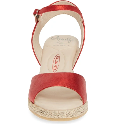 Shop Amalfi By Rangoni Leonardo Espadrille Wedge Sandal In Red Leather