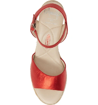 Shop Amalfi By Rangoni Leonardo Espadrille Wedge Sandal In Red Leather