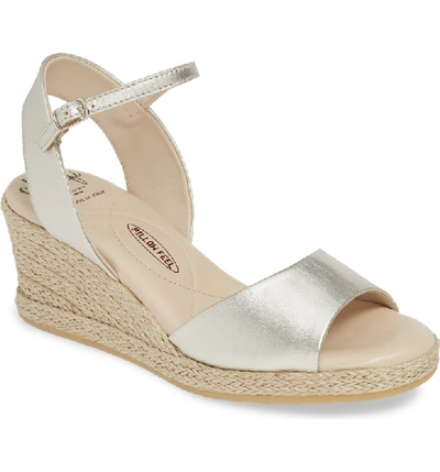 Shop Amalfi By Rangoni Leonardo Espadrille Wedge Sandal In Champagne Leather