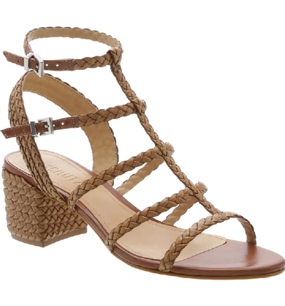 Shop Schutz Rosalia Block Heel Sandal In Deep Nude Leather