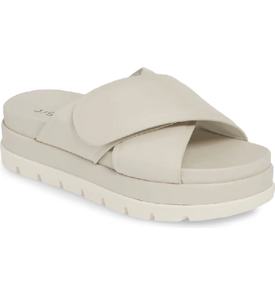 Shop Jslides Bella Platform Slide Sandal In Ivory Leather