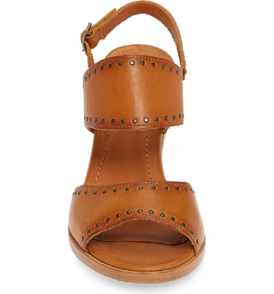 Shop Ariat Aria Stardust Block Heel Sandal In Cognac Leather
