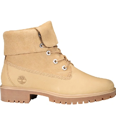 Shop Timberland Jayne Waterproof Bootie In Beige Nubuck Leather