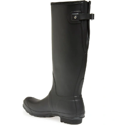 Shop Hunter Original Tall Adjustable Back Waterproof Rain Boot In Black Matte