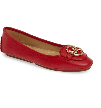 Michael Michael Kors Women's Lillie Embellished Moccasin Flats In Bright Red  Leather | ModeSens