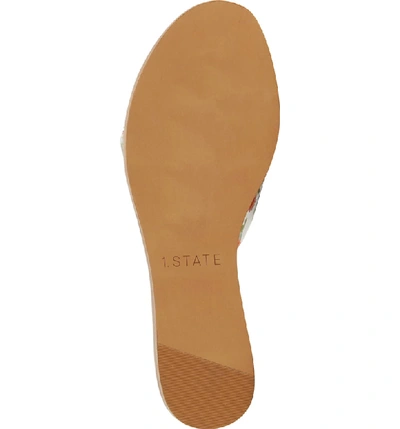 Shop 1.state Travor Slide Sandal In White Print Leather