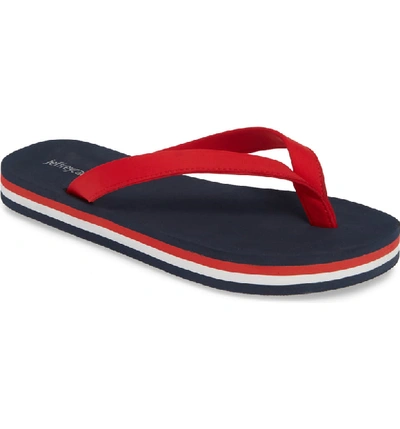 Shop Jeffrey Campbell Surf Flip Flop In Red/ White/ Blue Combo Fabric