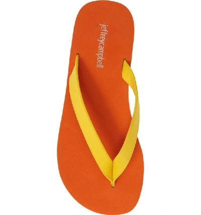 Shop Jeffrey Campbell Surf Flip Flop In Orange Combo