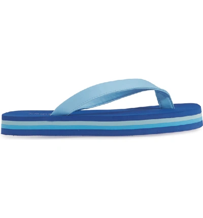 Shop Jeffrey Campbell Surf Flip Flop In Blue Combo Fabric